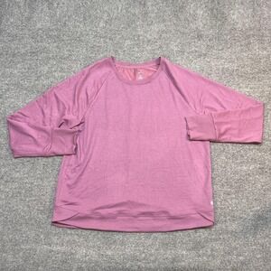 Apana Sweatshirt Womens XL Pink Lightweight Raglan Crew Neck Pullover Yoga